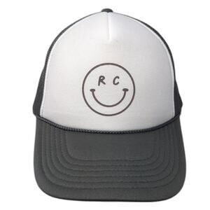 RC Smiley Snapback Trucker Hat Gray One Size Adjustable Mesh Back Rope Otto